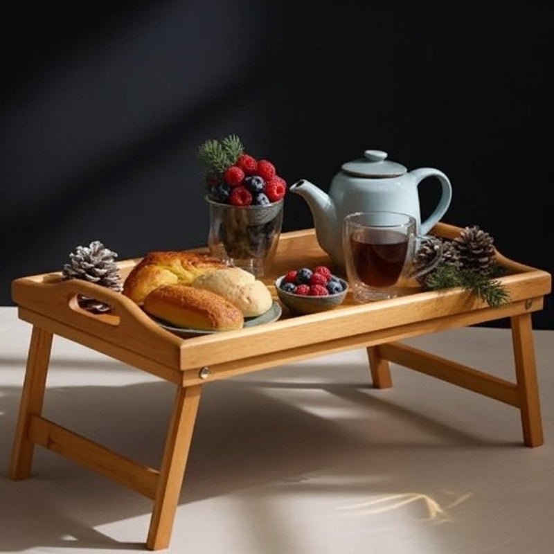 عام صينية سرير من خشب البامبو قابلة للطي متعددة الاستخدامات مناسبة لتقديم الإفطار أو القهوة أو استخدامها كطاولة لابتوب

تصميم عصري وعملي مزودة بأرجل قابلة للطي لتوفير المساحة وسهولة التخزين

مصنوعة من خشب بامبو عالي الجودة ومتين للاستخدام اليومي في المنزل أو على السرير أو في الحديقة بلون خشبي طبيعي أنيق - Image 3